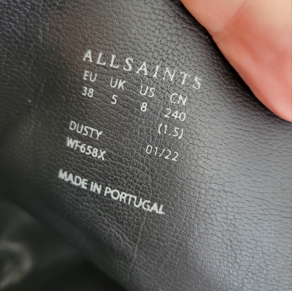 All Saints Lace Up Side Zipper Tan Taupe Suede Lug Combat Boots - Picture 8 of 13